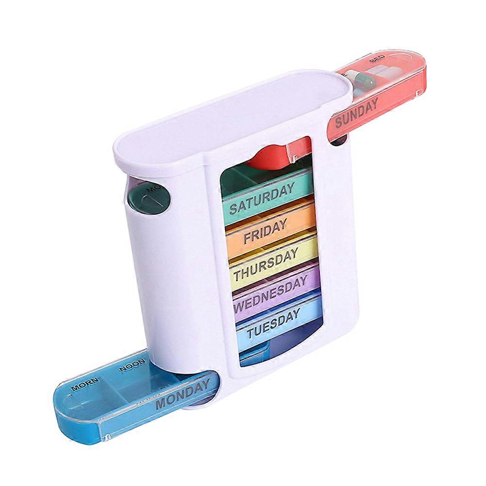 Plastic Weekly Drawer for Medicine Storage 2Pcs Pill Organizer