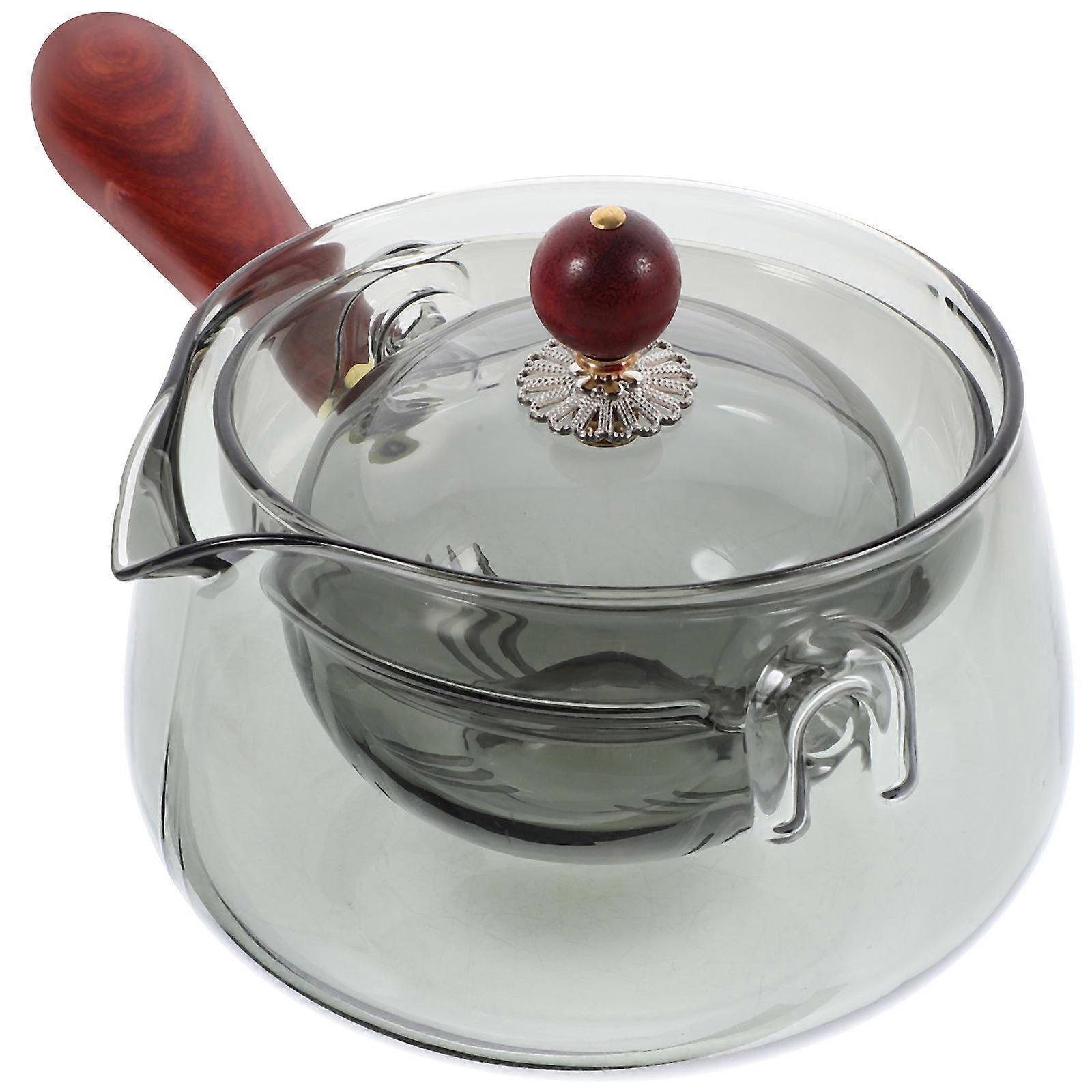Glass Teapot with Side Handle for Brewing Loose Tea Rotating