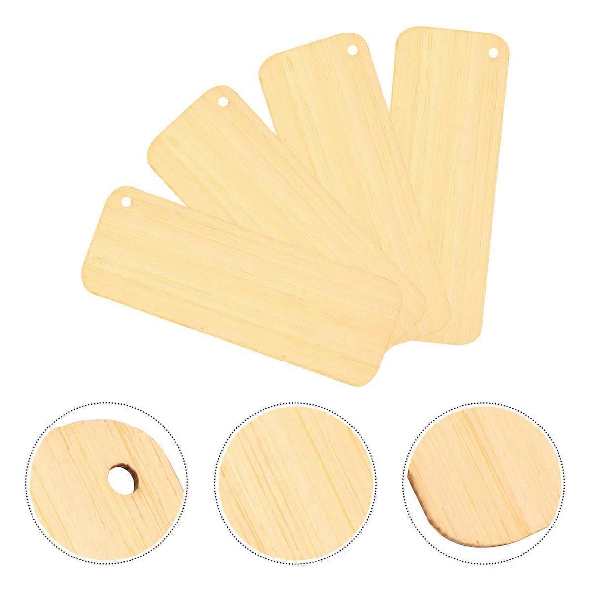 Yellow Bamboo Bookmark for DIY Reading 4Pcs Handmade Blank Bookmarks