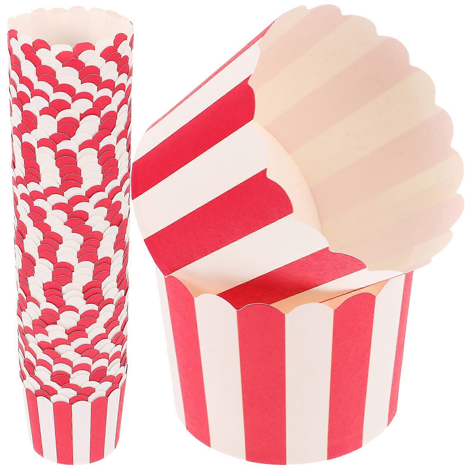 Red Paper Cupcake Liners Muffin Cases for Home Use Baking 100Pcs