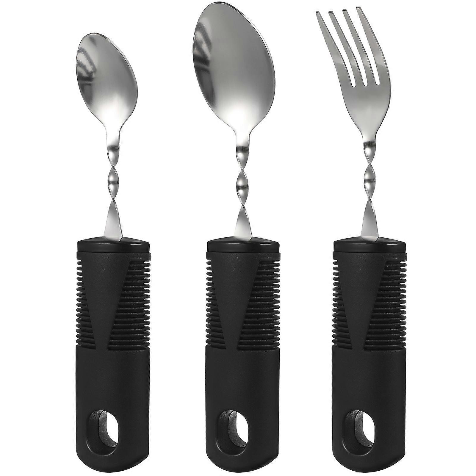 Elderly Spoon Adaptive Utensils Set Sufferers Ergonomic Design 3Pcs