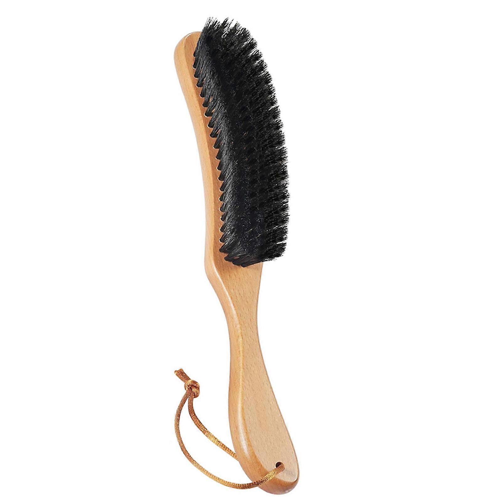 Ergonomic Clothes Brush Featuring Easy Access Strap Comfortable Long Handle For Various Materials Type  Black