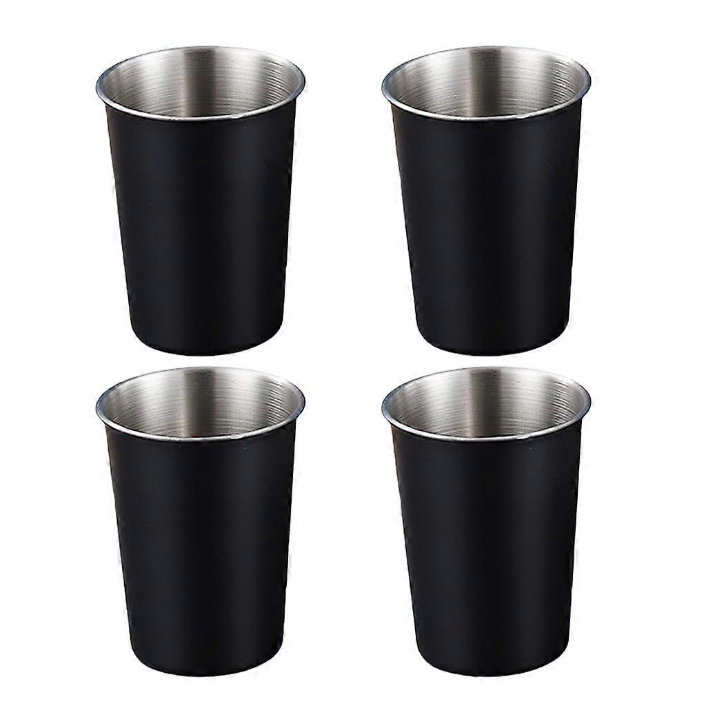 Set of 4 Stainless Steel Drinking Cups 300ml Stackable RustResistant Tumblers for Camping