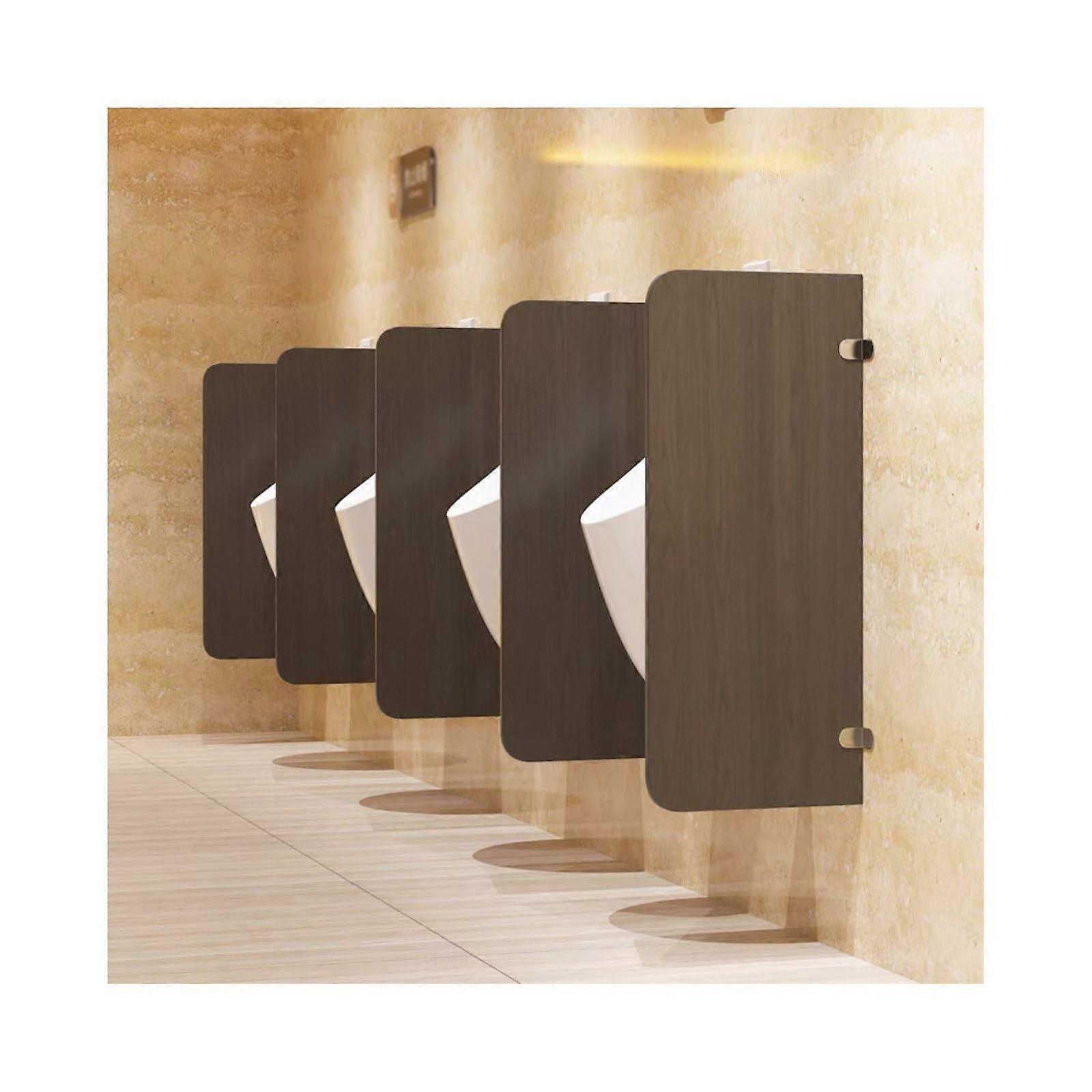 Urinal Privacy Screen with Enhanced Coverage, Waterproof Walnut Partition for Public Restrooms 40x90CM Rounded
