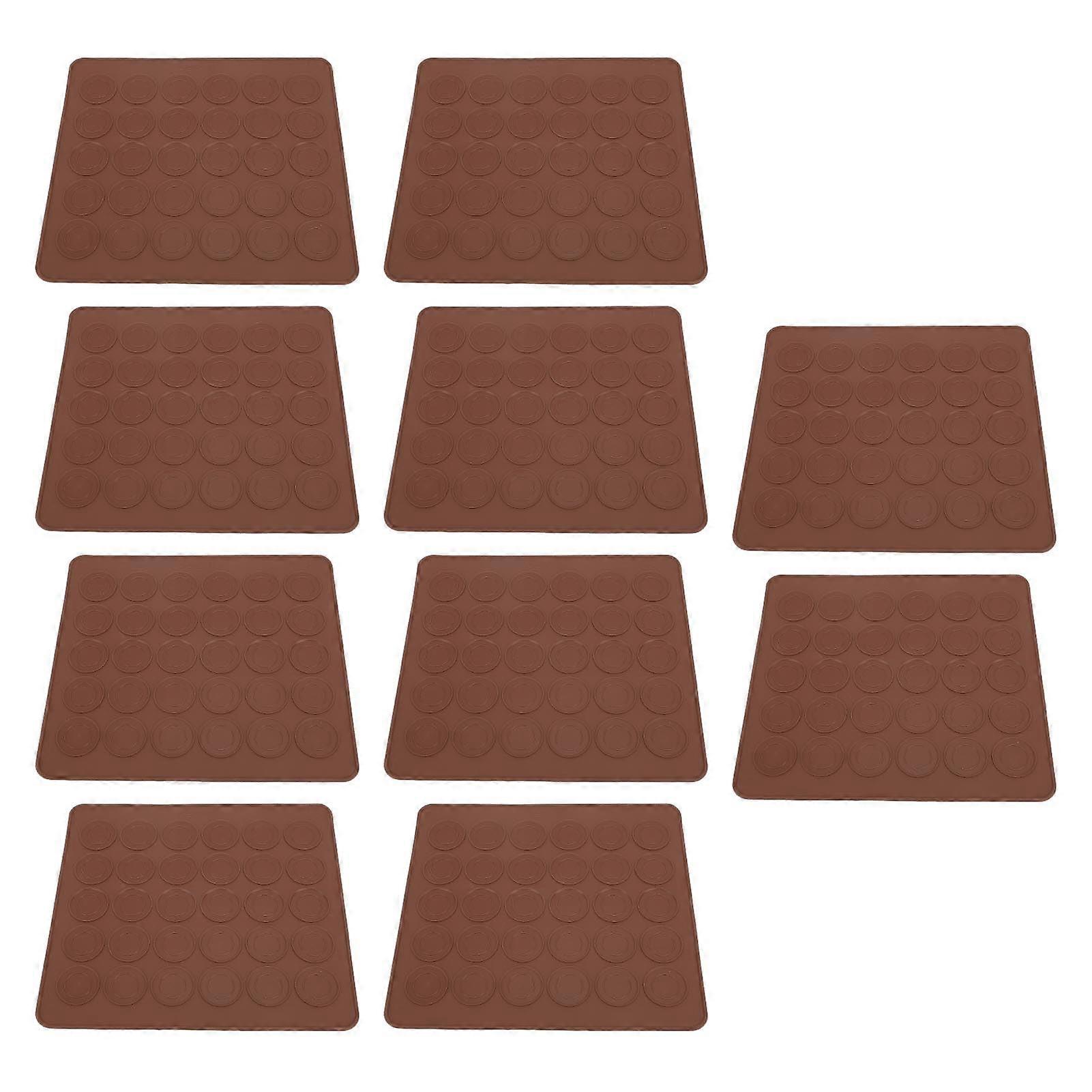Silicone Macaron Baking Mat 10 Sheets 30Hole Nonstick Round Template for Uniform Cookies