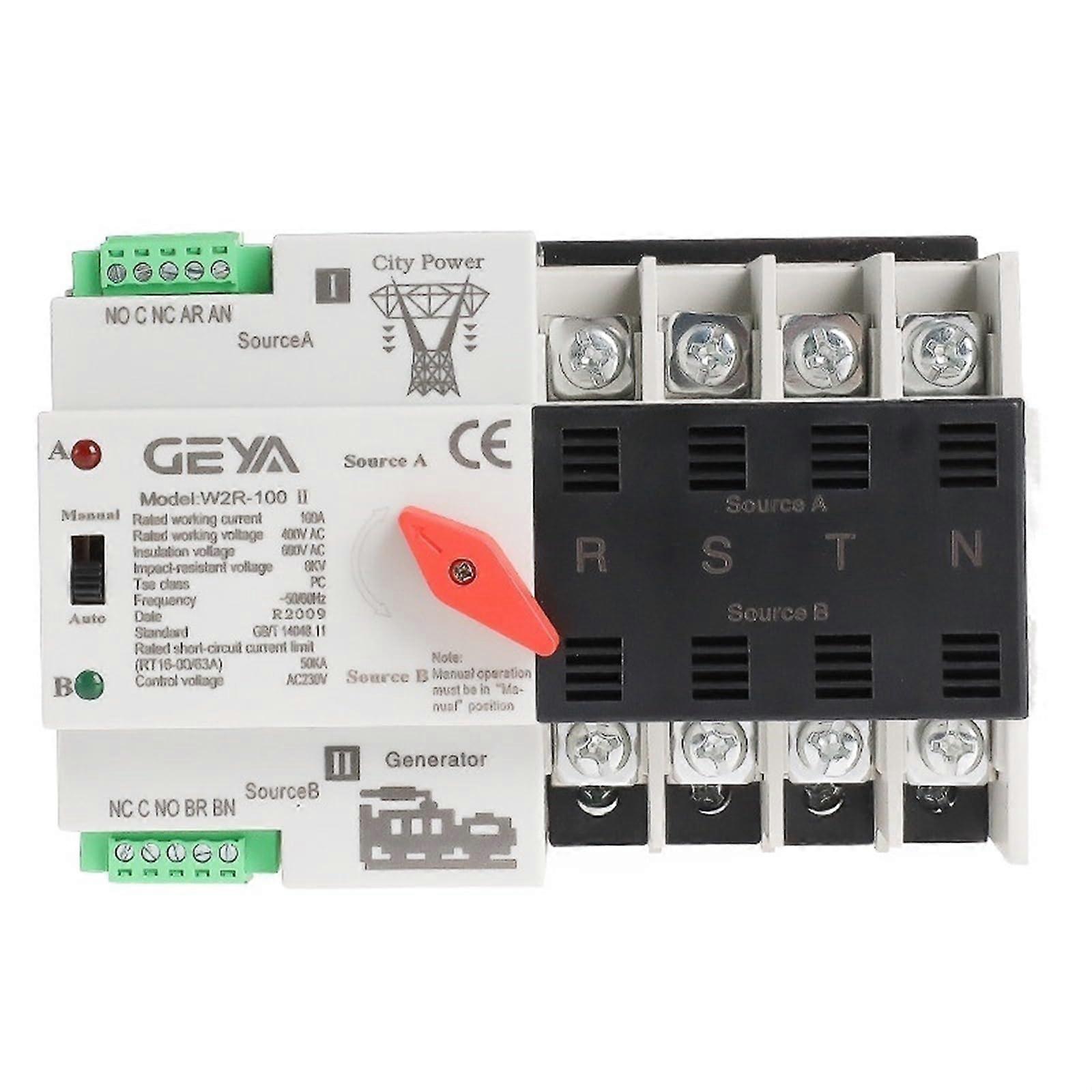 W2R4P220V 4 Pole 25A Automatic Transfer Switch ATS Controller for Reliable Power Switching
