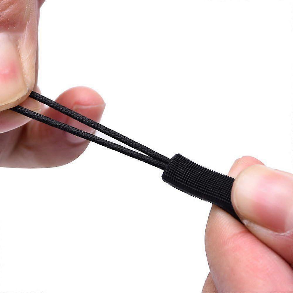 Zipper Pull Tags - Cord Pulls, 10 Pieces in Black