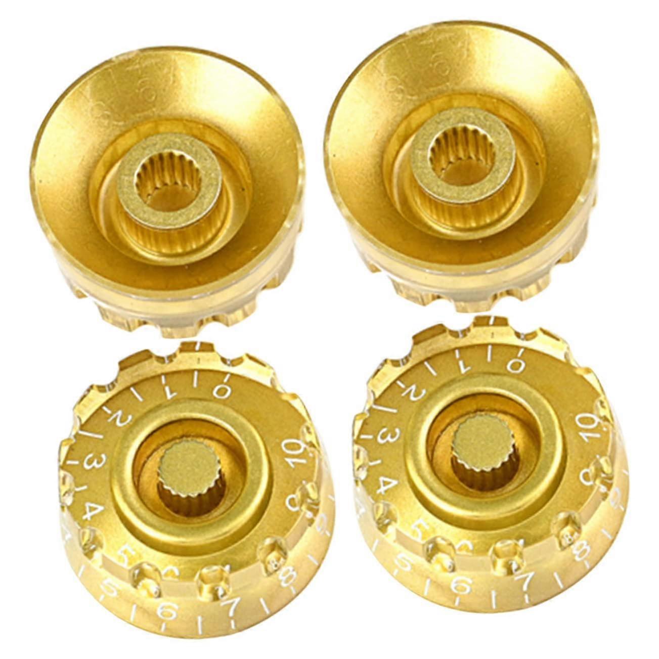 4pcs Replacement Guitar Volume Knobs with Pointer for Electric, Durable Plastic, Easy Adjustment