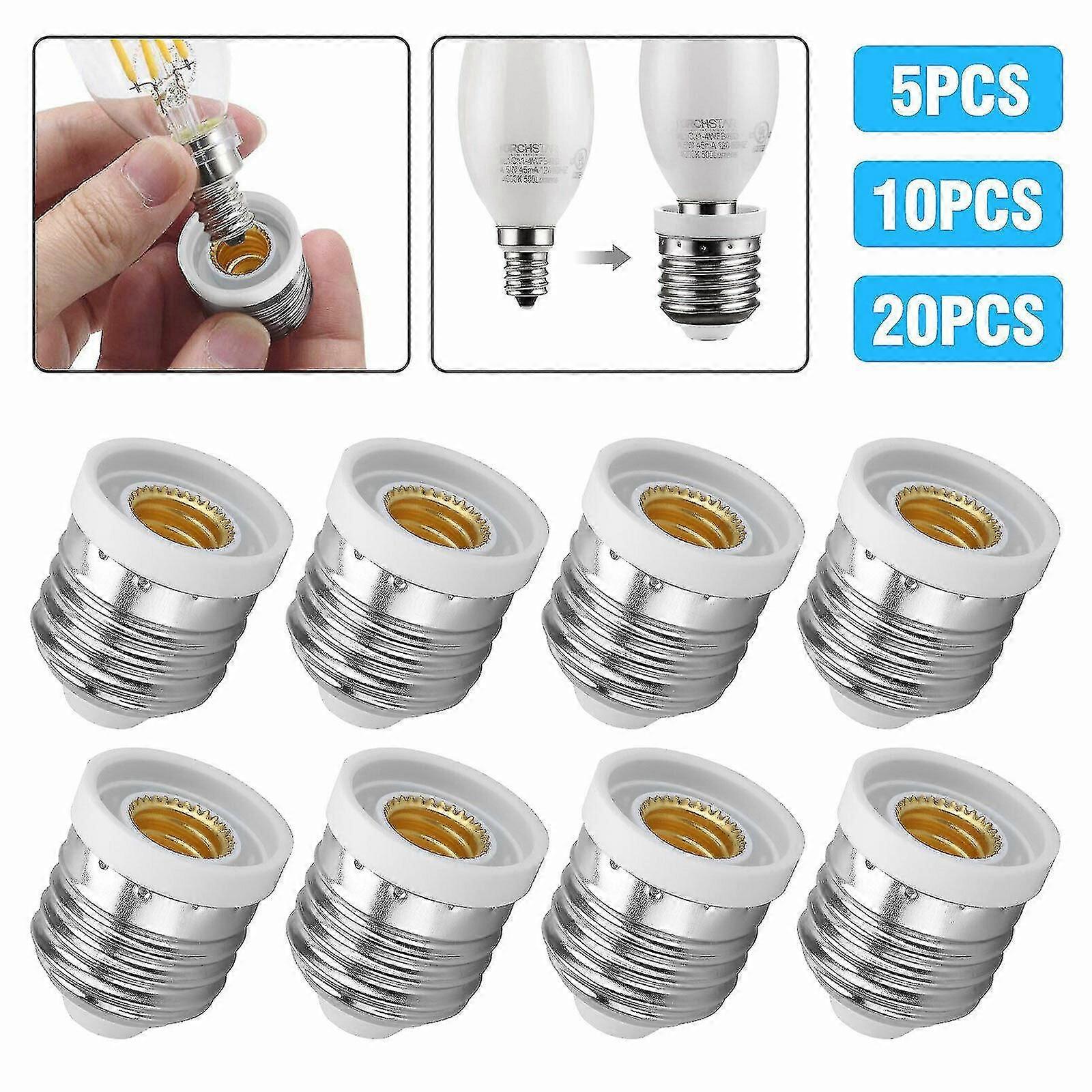 Light Bulb Socket Adapter Medium Base E26 To Candelabra E12 Screw Reducer