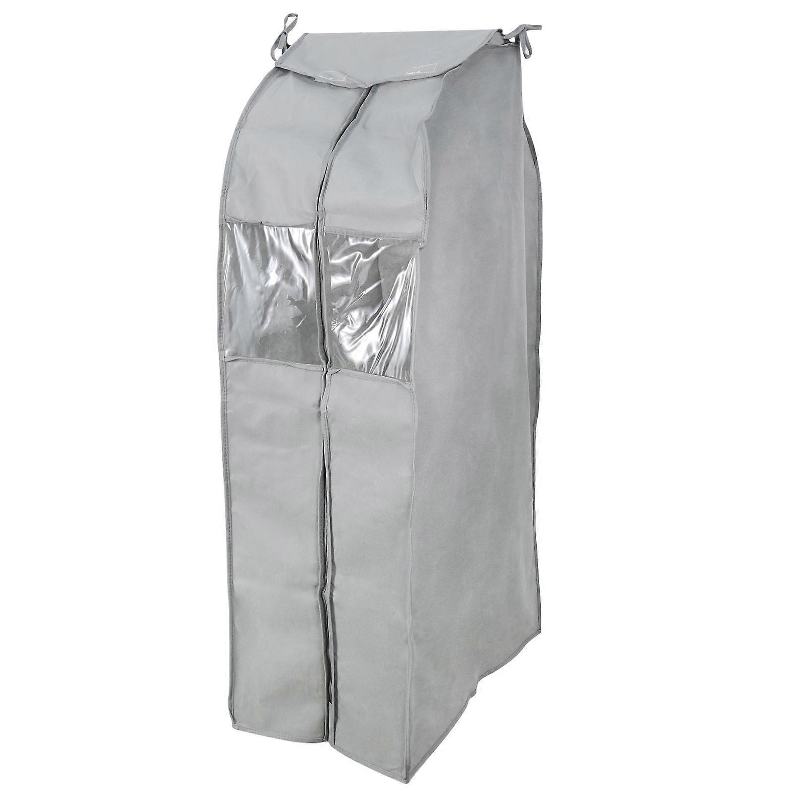 Garment Hanging Dustproof Cover for Clothes Storage 1Pcs Grey