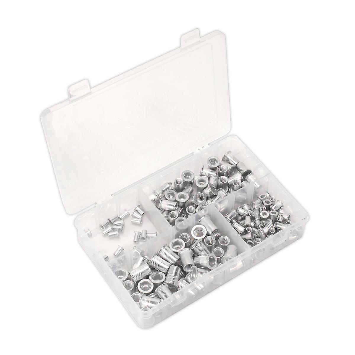 Sealey Ab073Ti Threaded Insert (Rivet Nut) Assortment 200Pc M4-M8 Splined Metric