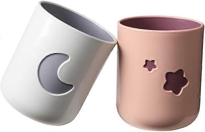 2-Piece Plastic Toothbrush Cup Set