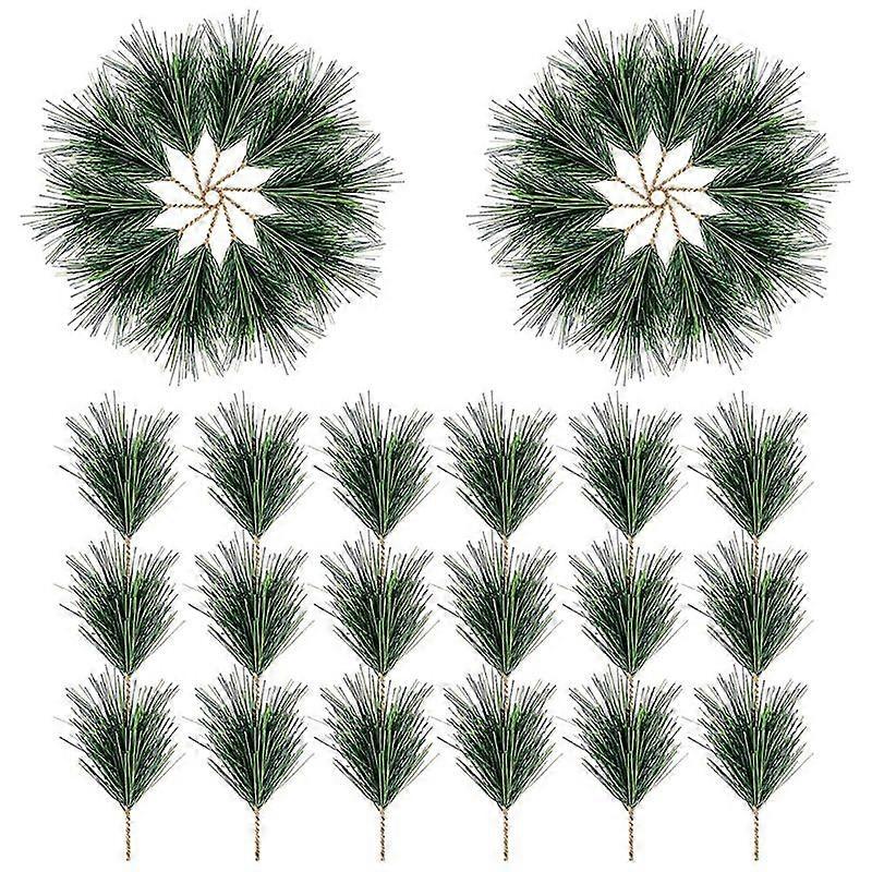 60 PC Artificial Green Pine Needles Branches-Small Pine Twigs Stems
