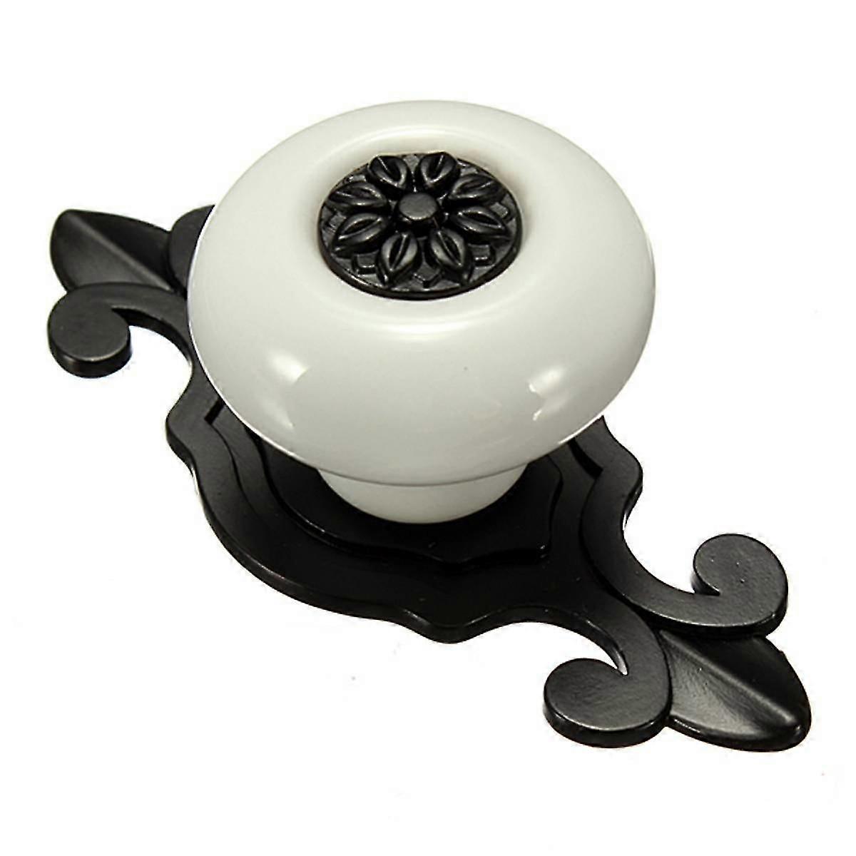Vintage Ceramic Door Knobs Drawer Cabinet Cupboard Pull Handle White+black