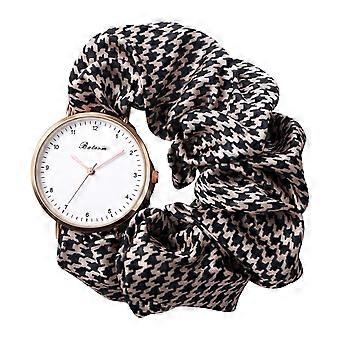 Montres à bracelet extensible pour femmes : Montre analogique à quartz élastique, chouchou pour cheveux décontracté, bracelet extensible