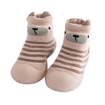 Pantoufles chaudes et duveteuses en tricot pour tout-petits, avec semelle souple et semelle extérieure en caoutchouc – Conviennent aux enfants, garçons et filles