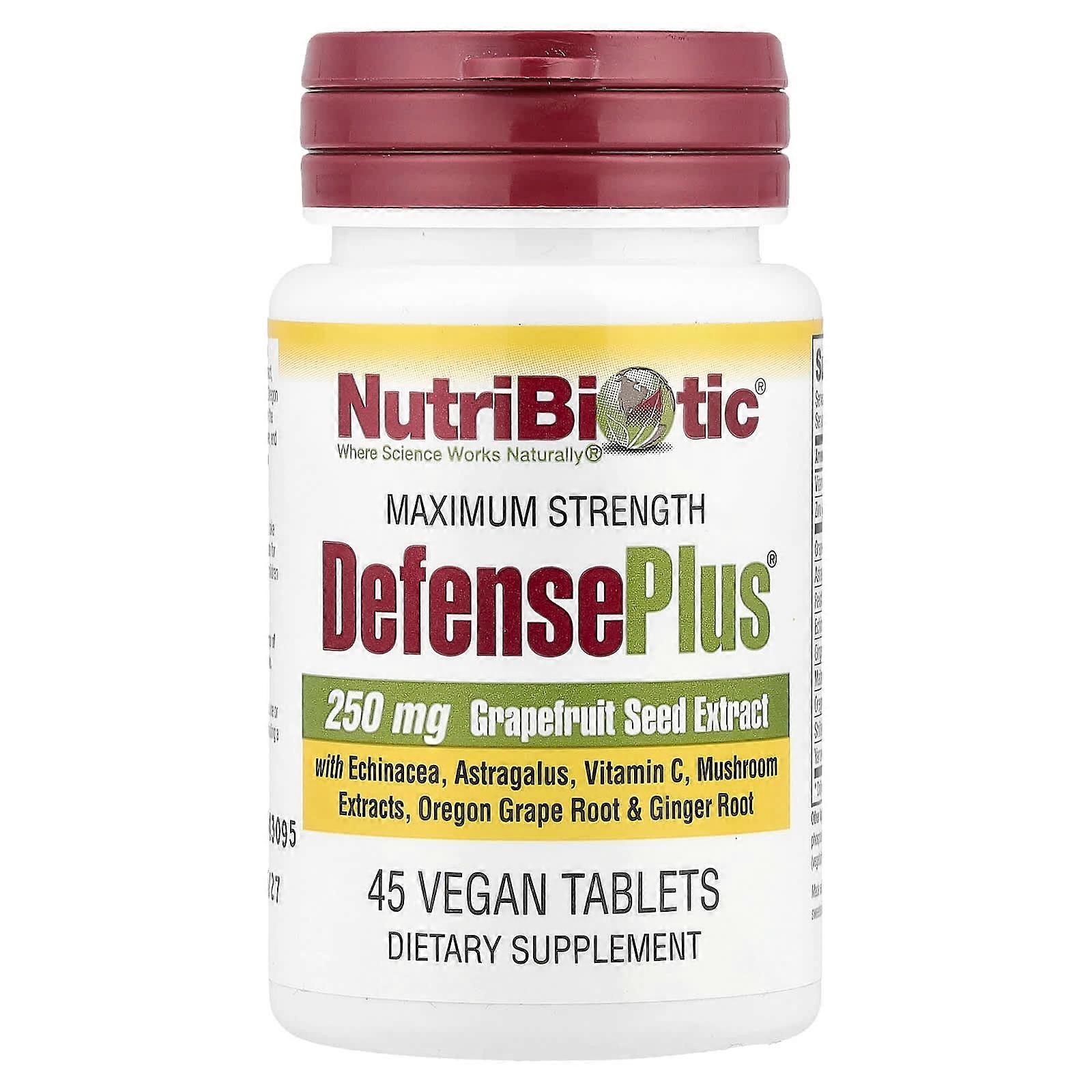 NutriBiotic, DefensePlus, Maximum Strength, 45 Vegan Tablets
