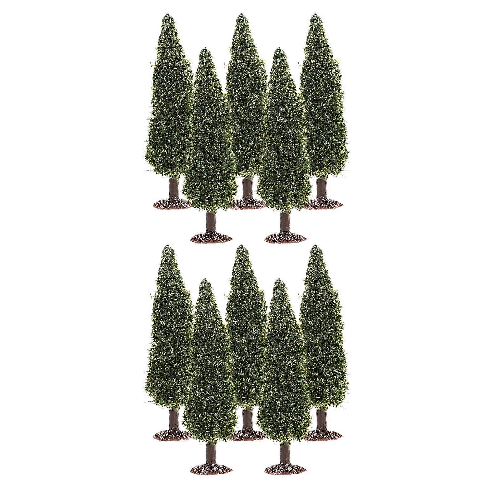 Simulation Pine Tree Model Mini Landscape for Decoration 10Pcs