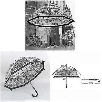 Women Transparent Clear Umbrellas House Building Outdoor Lady Girl Mushroom Rain Umbrella With Long Handle