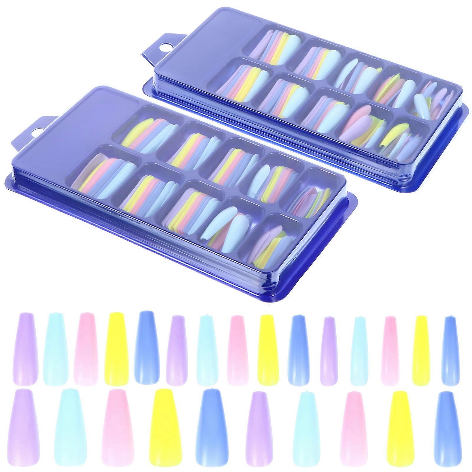 Assorted Color Ballet Long False Nail for Decor 2 Box