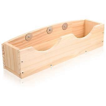 Futterrinnen-Holznapf für Kaninchen, hellgelb