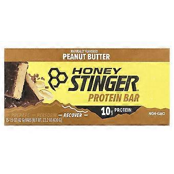 Honey Stinger, proteïnereep, pindakaas, 15 repen, 42 g per stuk