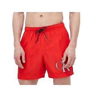 Calvin Klein Herren-Badeanzug mit Kordelzug, Rot