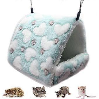 Plush Small House Hammock for Guinea Pig, Soft Flannel Sleeping Toy Bed with Hooks
