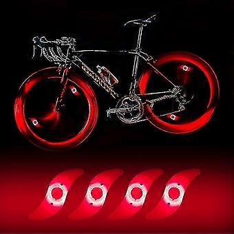 4 X Led Bike Wheel Light, Waterproof Led Bike Wheel Light With 3 Flashing Modes Led Bike Wheel Lamp For Adult And Child Bike -