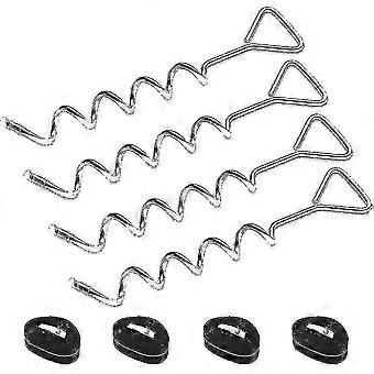 XYYC-4 Sets Heavy Duty Trampoline Anchor Stakes Ground Anchor Kit - Stainless Galvanized Steel Stakes For Trampoline Garden Camp Swing With 4 Strong S