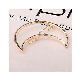 Horquilla de luna dorada con perlas y diamantes de imitación, elegante accesorio para el cabello de novia para boda.