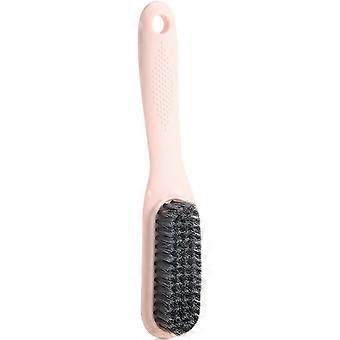 NA Simples Plástico Cabo Longo Escova de Sapato Cabelo Macio Multifuncional Casa Escova de Sapato Pendurado Roupas Macias Escova de Cabelo Lavanderia Escova de Limpeza Rosa