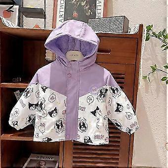 Anime Sanrio Filles Kuromi Veste En Plein Air Coupe-Vent Sport Manteau Décontracté Pour Enfants Enfants Streetwear 140 130-135cm Ma Mélodie