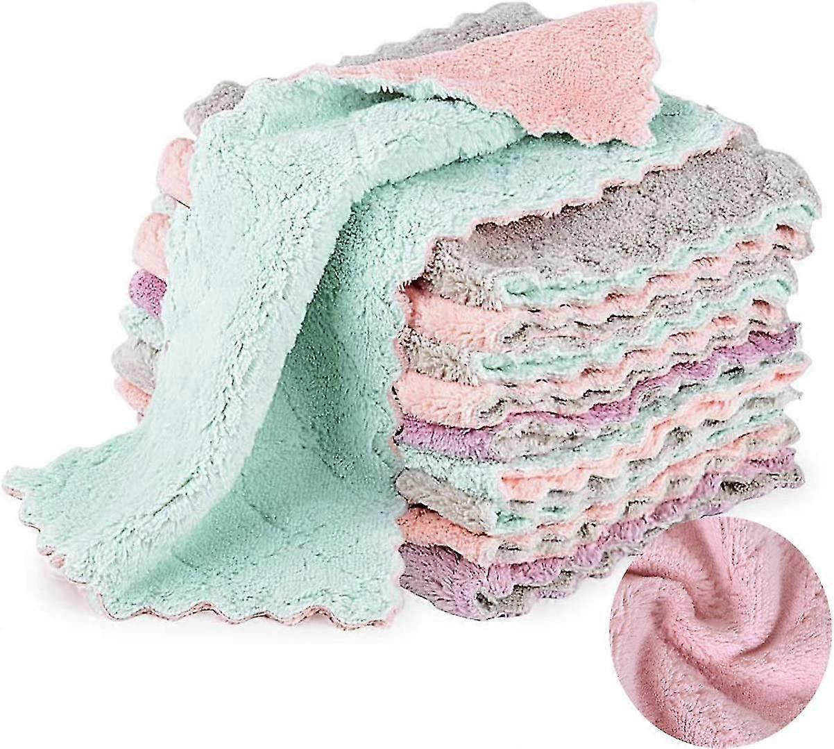 Cleaning Cloths Absorbent 20pcs Kitchen Towels Microfiber Cloths Microfiber Gift