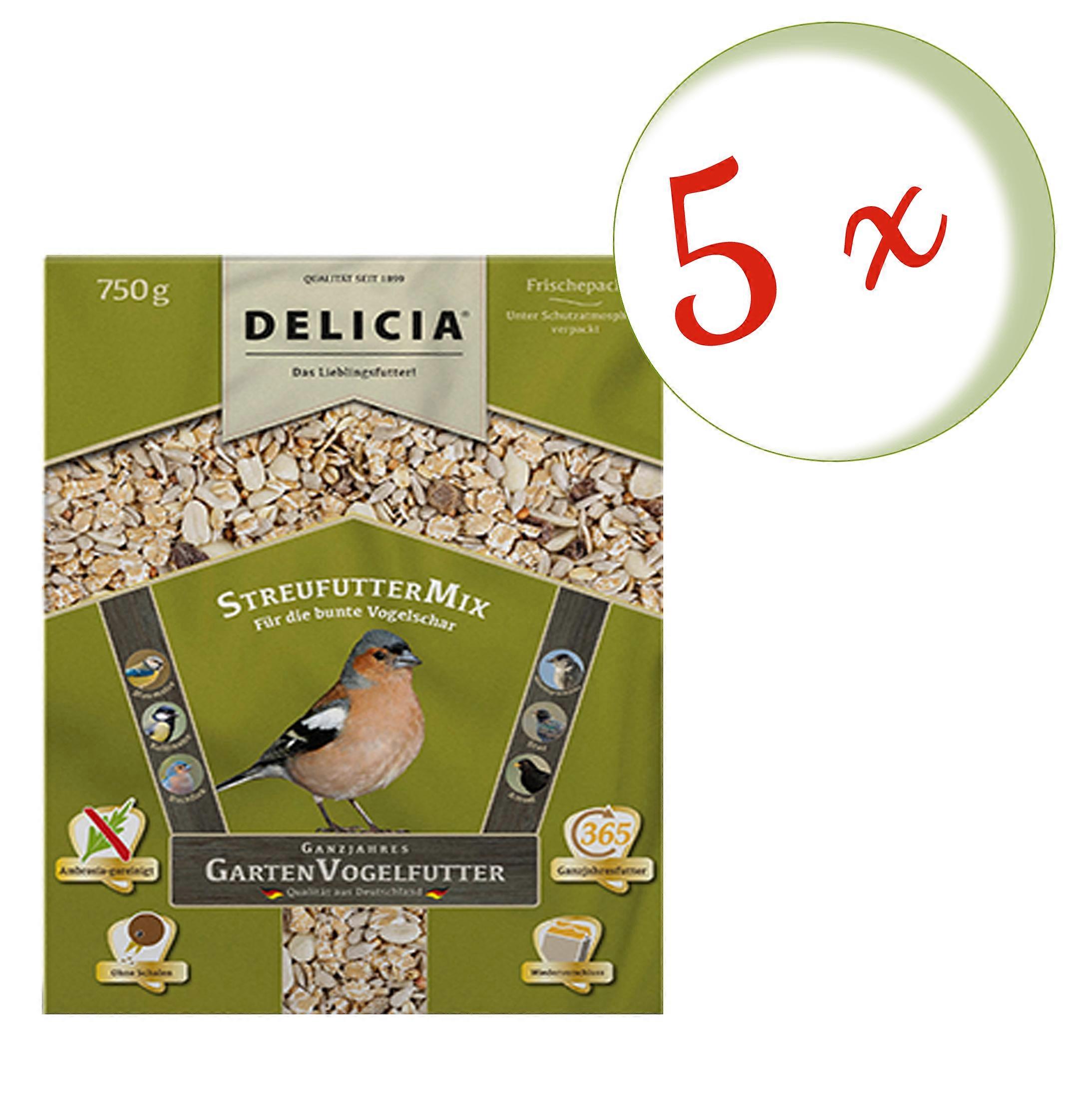 5 x DELICIA® strøfoderblanding, 750 g