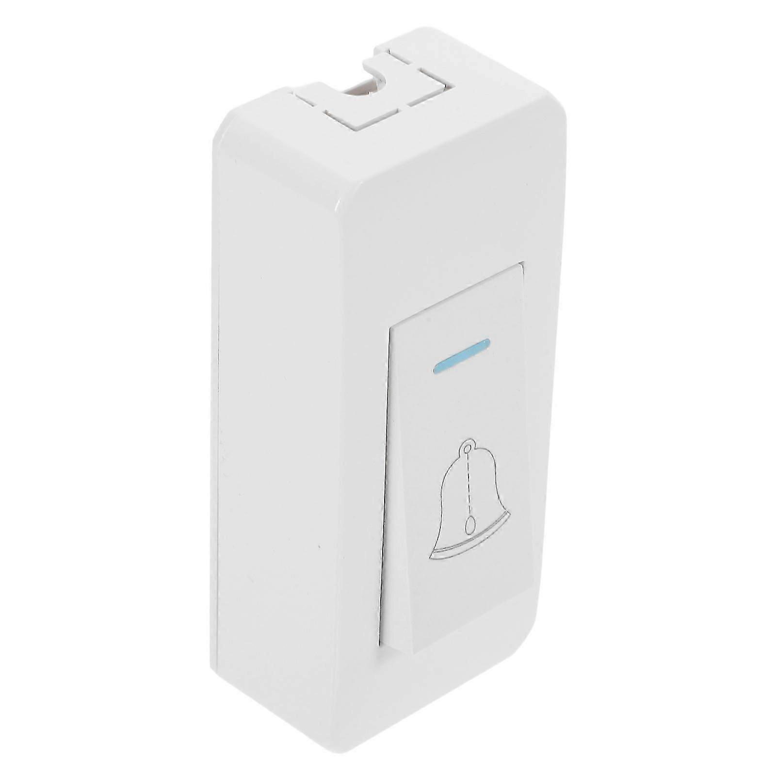 Doorbell Switch Wired Chime Button for Doorbell White Pc Material