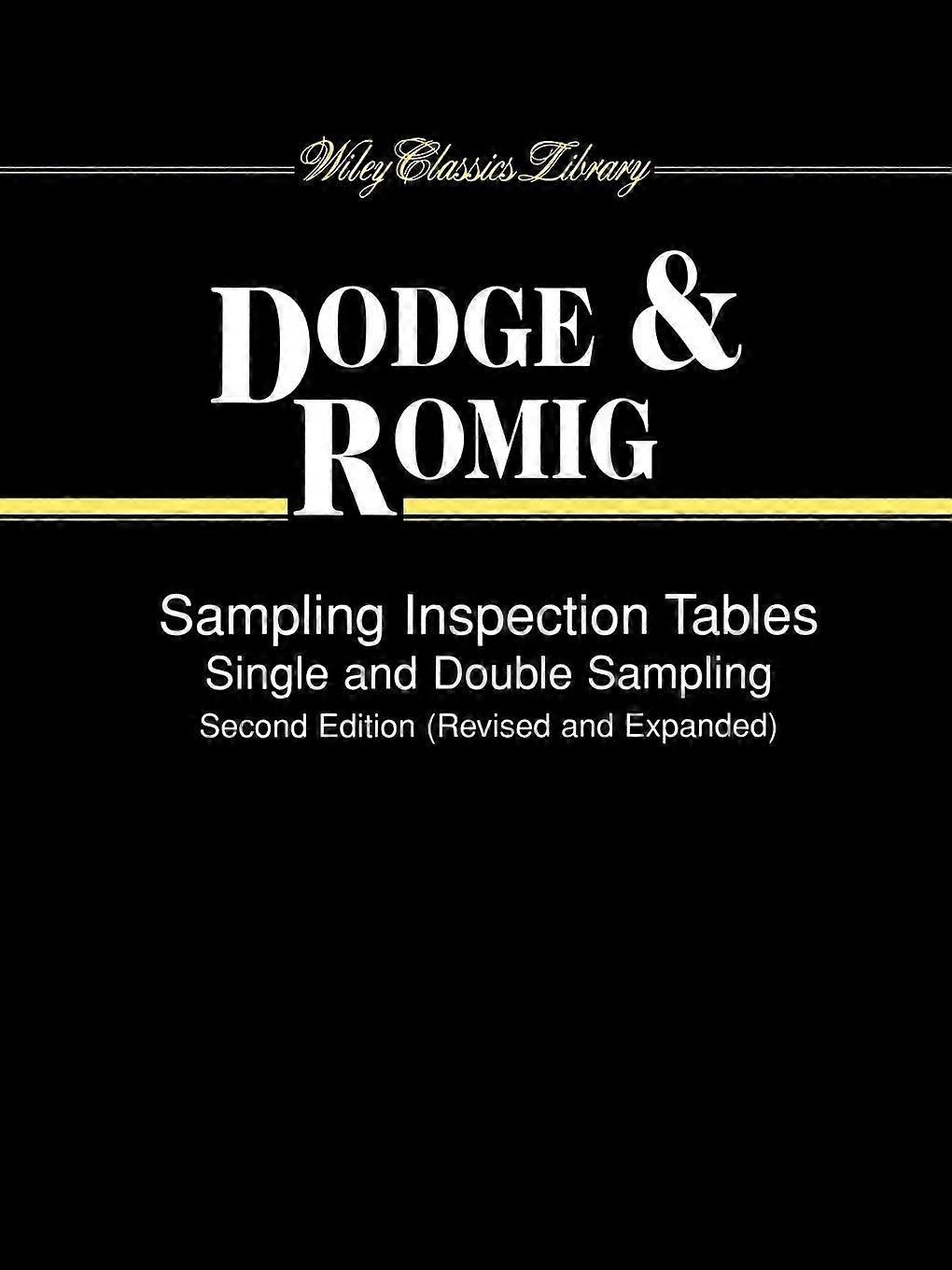 Sampling inspection tables single and double sampling