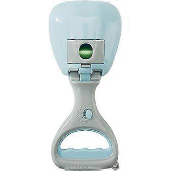 Pet poop pickup handheld poop shovel pet stool collector poop cleaner cream blue with handle [MI],L