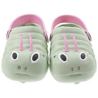 1 Pair Caterpillar Beach Non-slip Shoes Cartoon Summer Sandals Cool Slipper compatible with Boys Girls (Green Size 25 Length 15cm)
