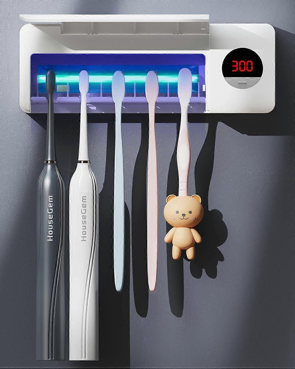 Toothbrush Holder, Timer Function, 2000mAh Rechargeable Cordless Wall-Mounted