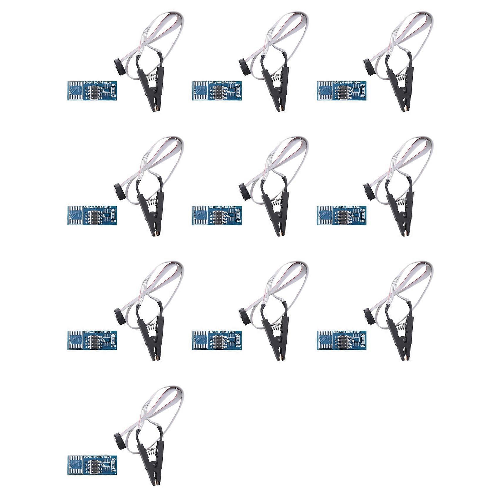 10X SOIC8 SOP8 Flash Chip IC Test Clips Socket Adapter Programmer BIOS/24/25/93