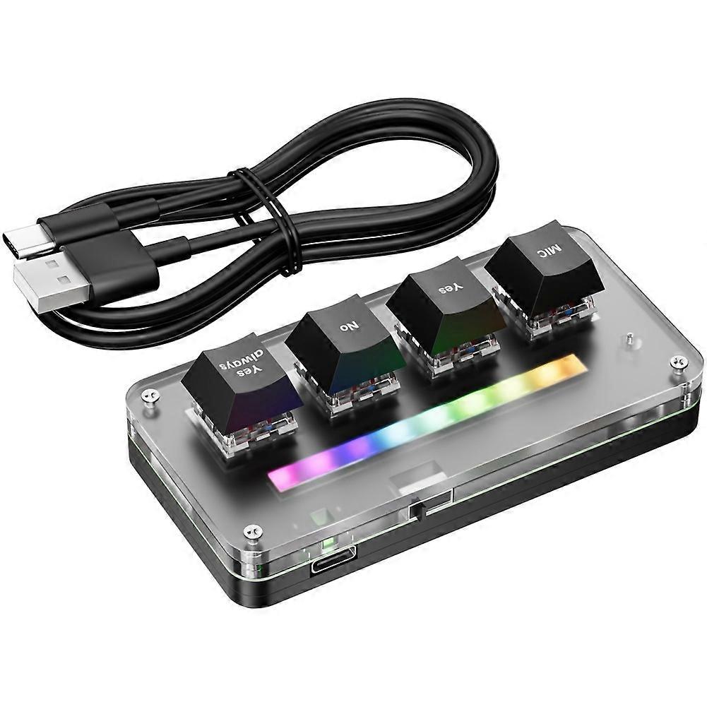 4Key Customize Wireless Voice Input Keyboard Macro Knob Copy Paste Shortcut Key Keyboard Vibecoding Keyboard