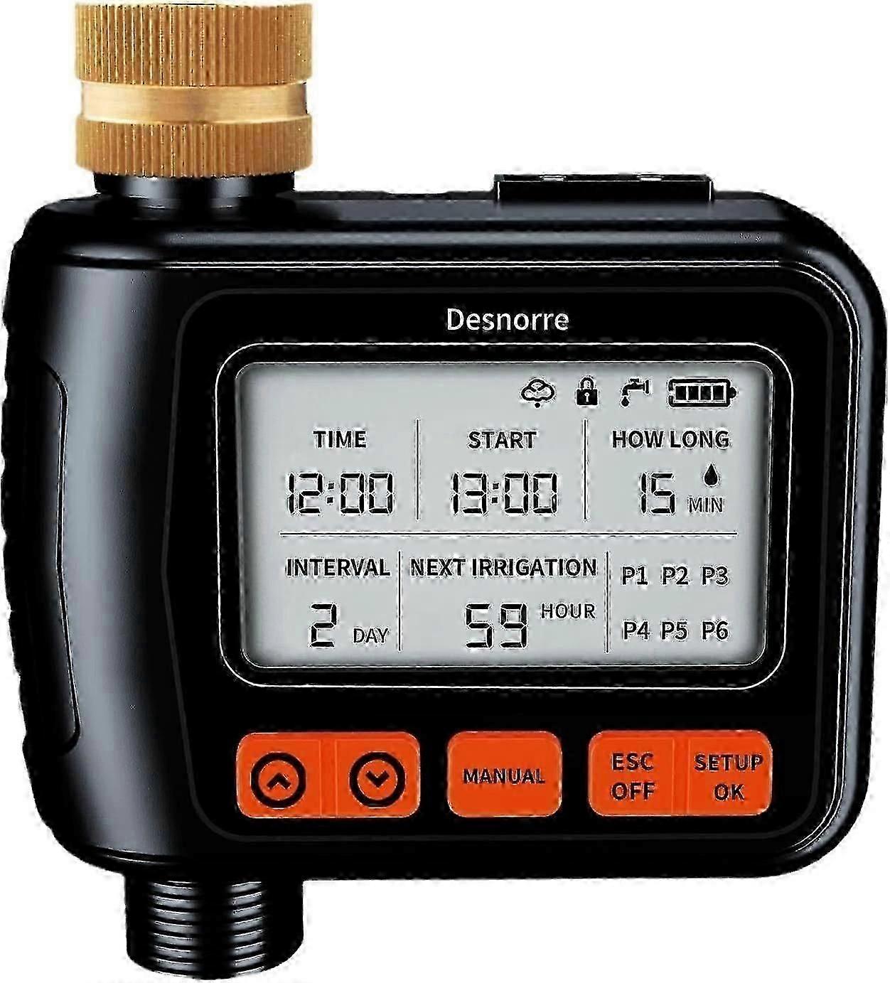 Programmable Water Hose Timer with Rain Sensor, Rainproof Irrigation Controller