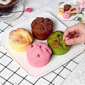 Croissant artificial macio e de crescimento lento para alívio do estresse, pão falso realista, modelo de sobremesa de simulação de pastelaria, material PU macio e aço inoxidável.