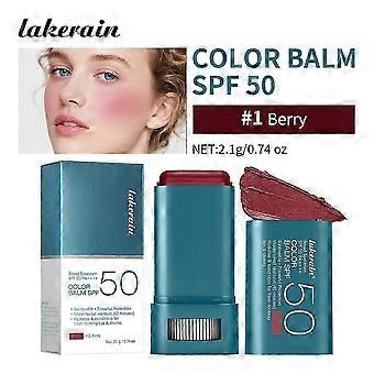 Solkrem SPF 50 Blush Stick Langvarig vanntett farget rouge for glødende kinn Solbeskyttelse og naturlig glødende ansiktssminke