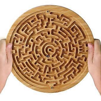 Circular Wooden Maze Game, Pinball Maze, Educational and Fun, Puzzle-Solving, Logic Game,Round Maze