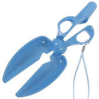 Scissors Pickup Clip for Pet Poop Picking Up 1Pcs Blue Portable Tool