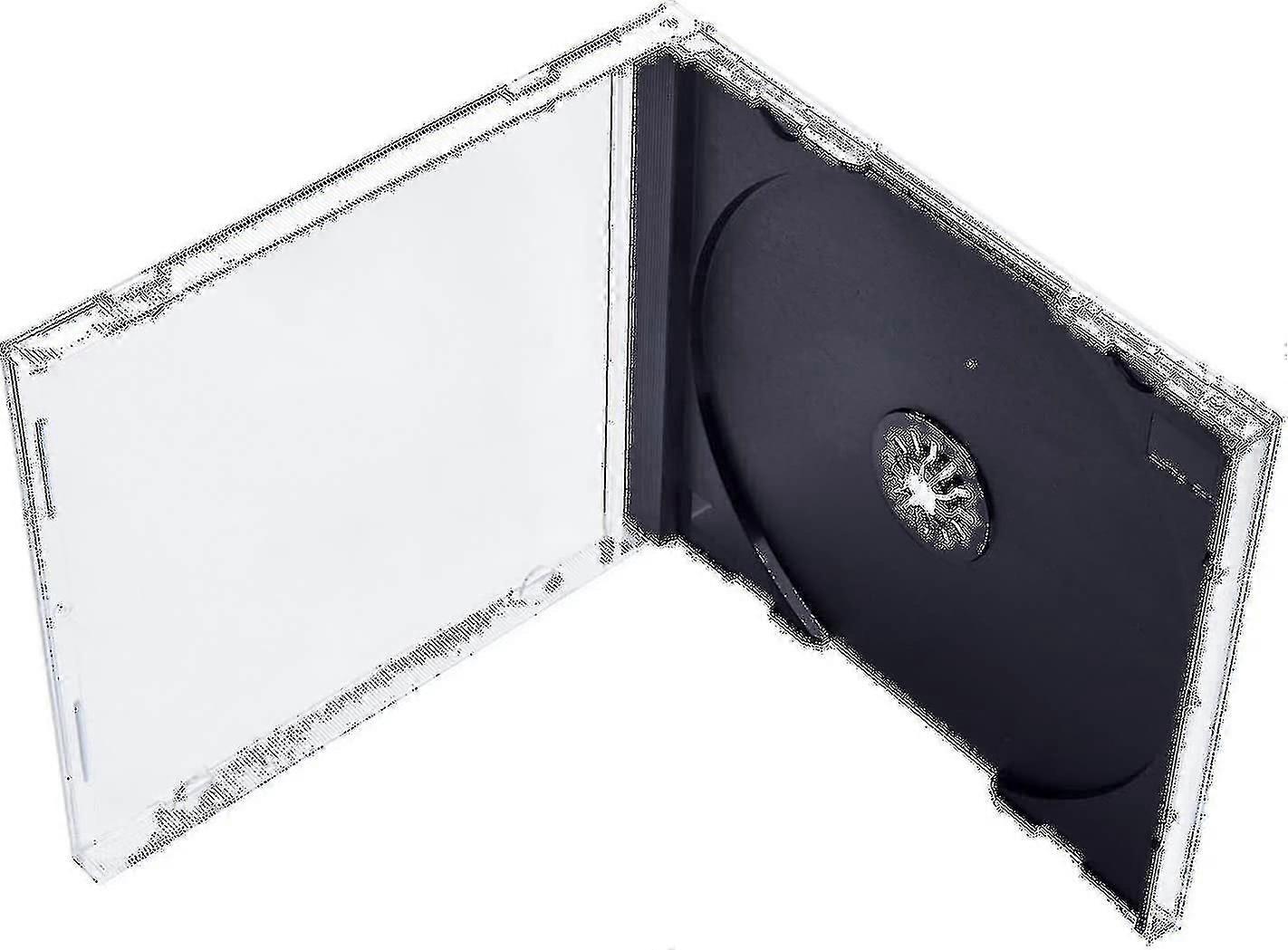 25 Pack Standard Single Clear Cd Case With Assembled Black Tray-xdd