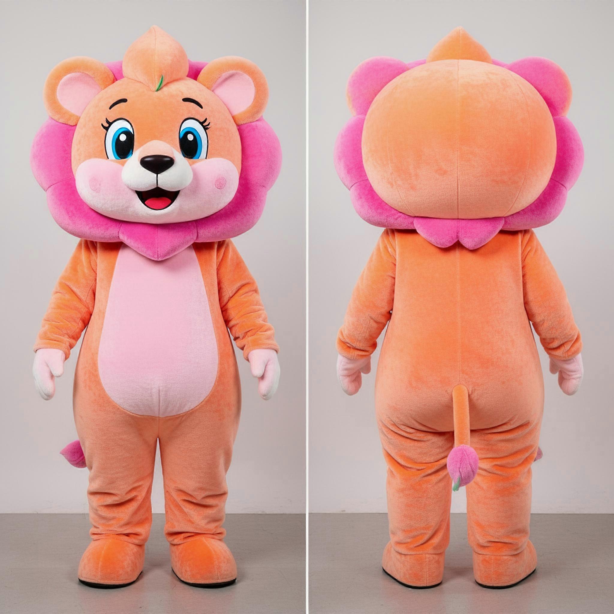 MASTICOT Peach Soft Rounded Lion Mascot