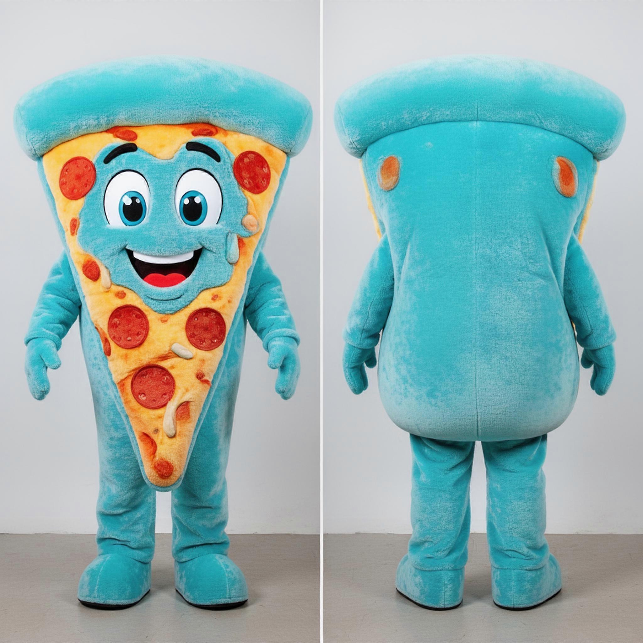 MASTICOT Cyan Velvety Pizza Slice Mascot